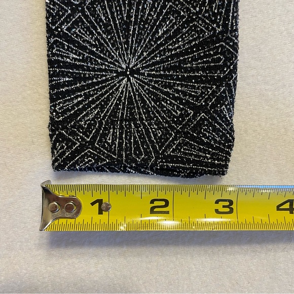 H&M Sparkly Bodycon Backless Jersey Dress Black Silver Geometric - Picture 13 of 14